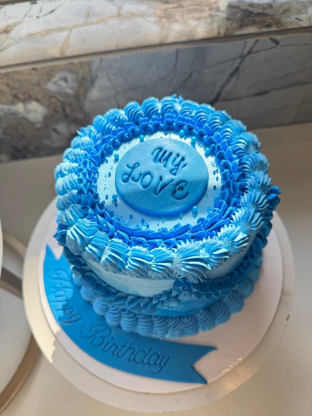 Blue Ombre Love Cake